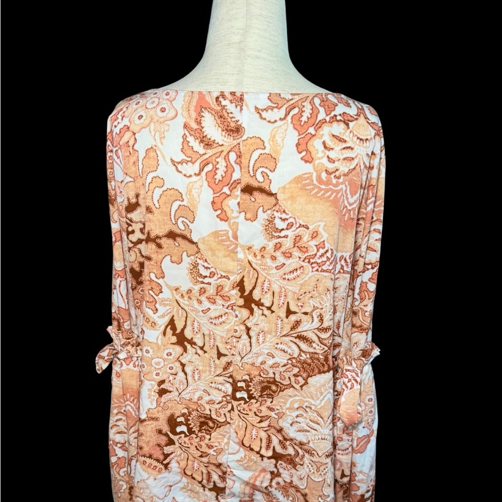 Cottagecore Fall Colors Pink and Brown Floral Blouse Size XL - Picture 3 of 6
